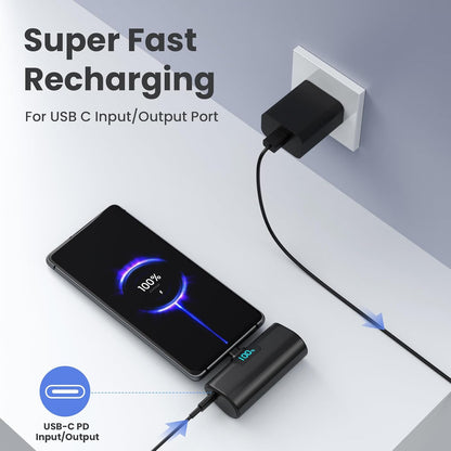 Power Bank Portable Charger for Iphone, Upgraded 5200Mah PD USB C Fast Charging Battery Pack, Ultra-Compact Powerbank Compatible with Iphone 17/16/15 Series, Samsung S25/24 Series, Huawei, Android Etc